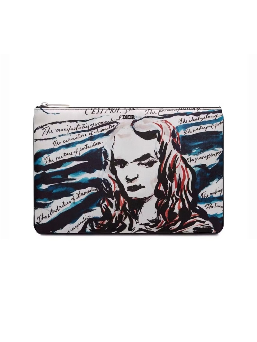 Dior And Raymond Pettibon Nylon Pouch In Multicolore